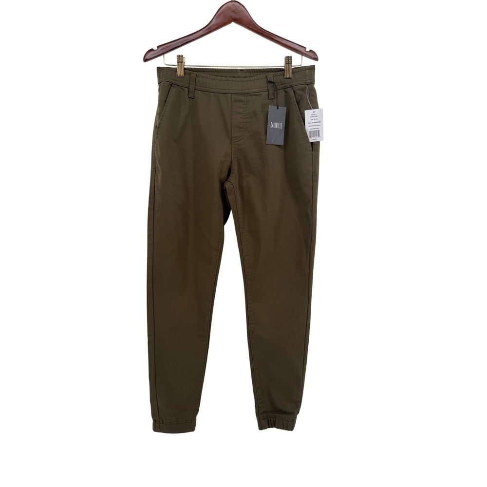 Caliville Mens Army Green Jogger Pants Business Cotton Blend Stretch Medium